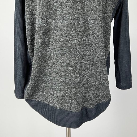 Anthropologie A’Reve Womens Gray Cowl Neck Sweater Fuzzy Oversized size Small - Picture 10 of 15